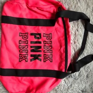 Pink duffle bag